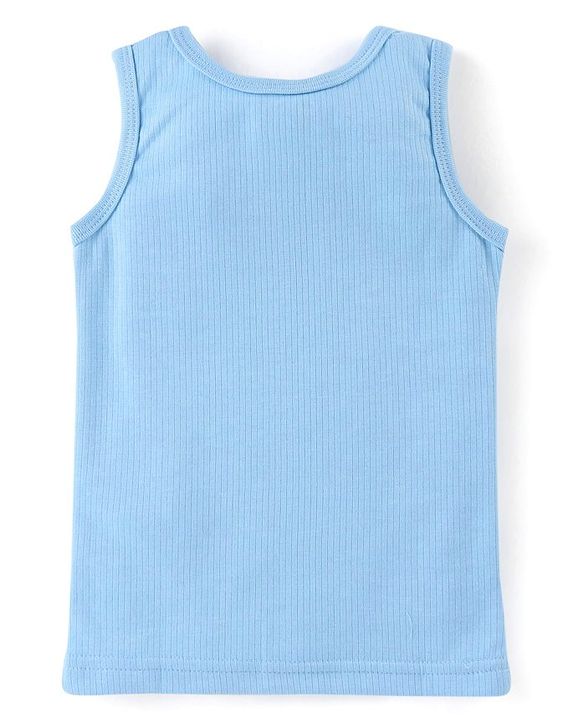 Babyhug Sleeveless Solid Colour Pull Over Thermal Vest - Blue