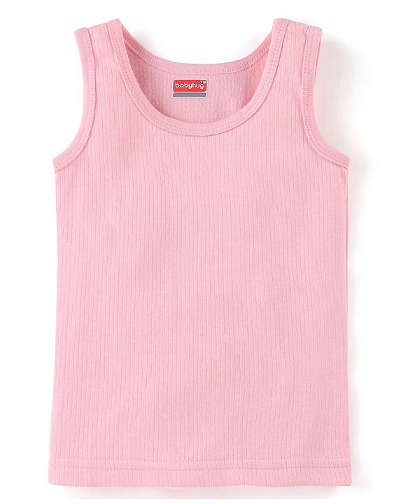 Babyhug Sleeveless Pull Over Solid olour Thermal Vest - Pink