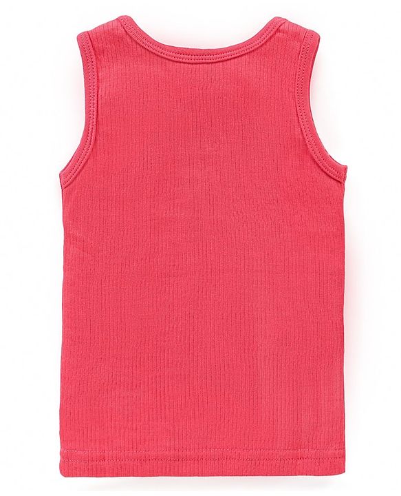 Babyhug Pull Over Sleeveless Thermal Vest Solid Colour - Coral