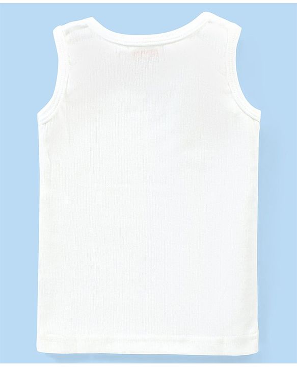 Babyhug Pull Over Sleeveless Solid Color Thermal Vest - Off White