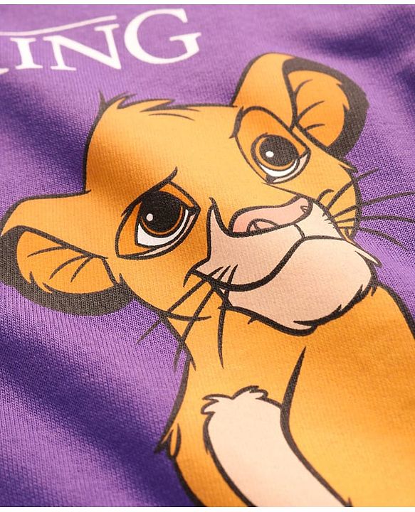 Babyhug Disney Cotton Knit Full Sleeves Sweatshirt With Lion King Graphics -Purple