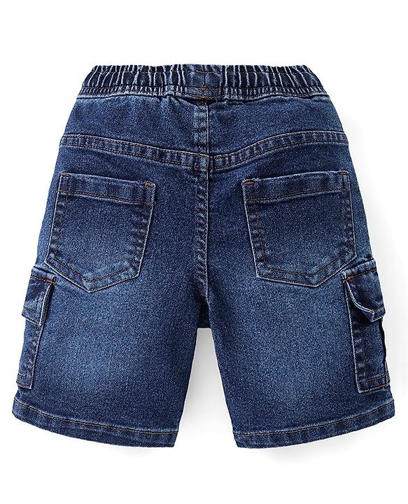 Babyhug Cotton Woven Half Sleeves Regular Collar Striped Shirt & Denim Shorts Set - Multicolor
