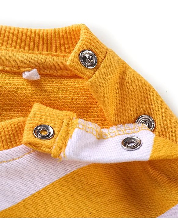 Babyhug Disney Cotton Knit Full Sleeves T-Shirt & Lounge Pants Set With Mickey Mouse Graphics - Yellow