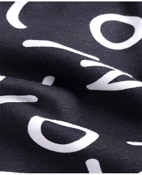 Pine Kids Knit Cotton Elastane Ankle Length Leggings Abstract Print with Stretch - Black & White