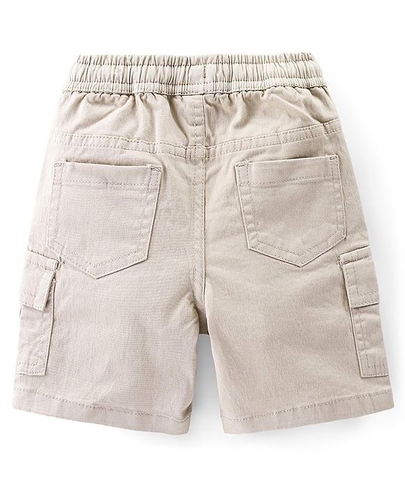 Babyhug Cotton Woven Half Sleeves Striped Regular Collar Shirt & Shorts Set - Pink & Beige