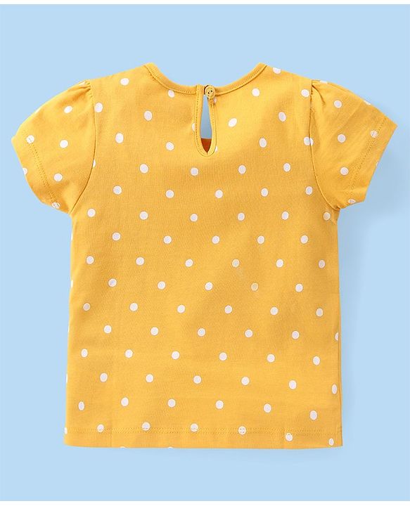 Babyhug Cotton Knit Half Sleeves T-Shirts with Floral & Polka Dots Print Pack of 3 - Multicolor