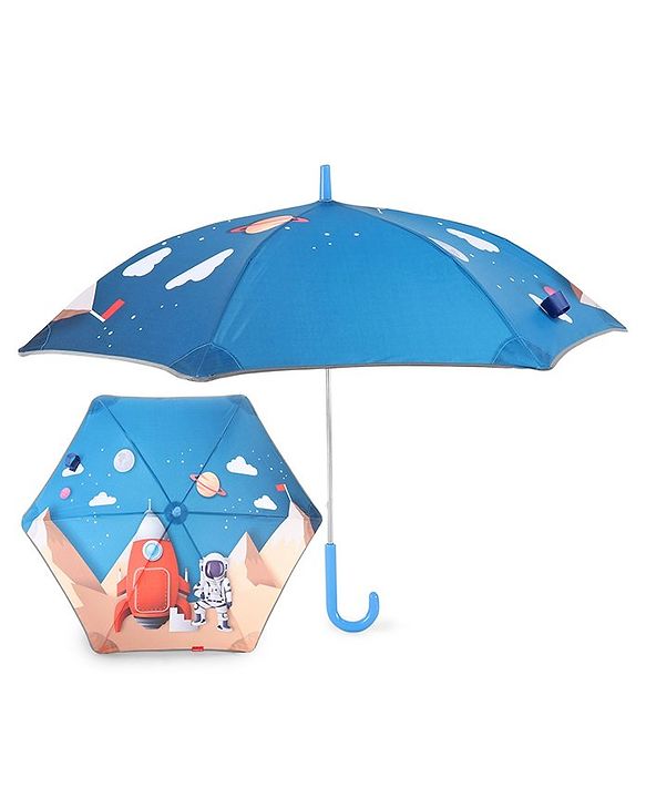 Babyhug Umbrella With Space Themed Print - Blue