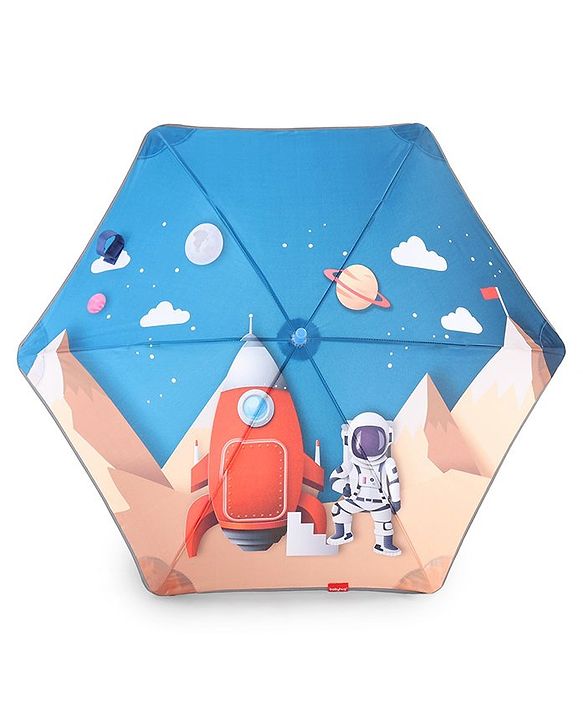 Babyhug Umbrella With Space Themed Print - Blue