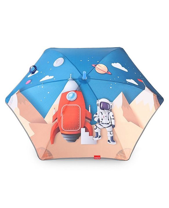 Babyhug Umbrella With Space Themed Print - Blue