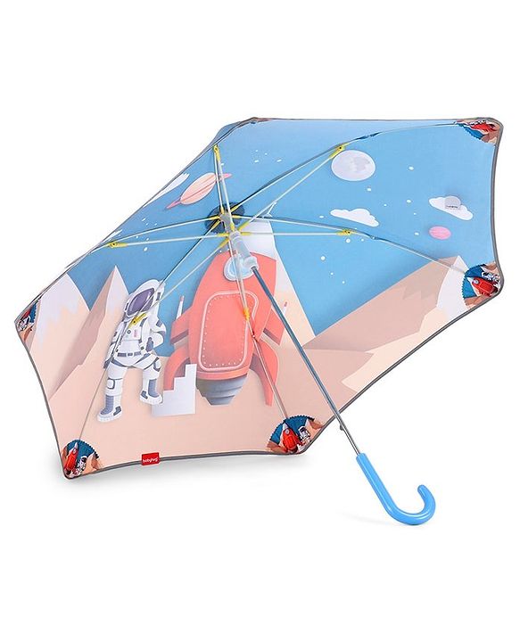 Babyhug Umbrella With Space Themed Print - Blue