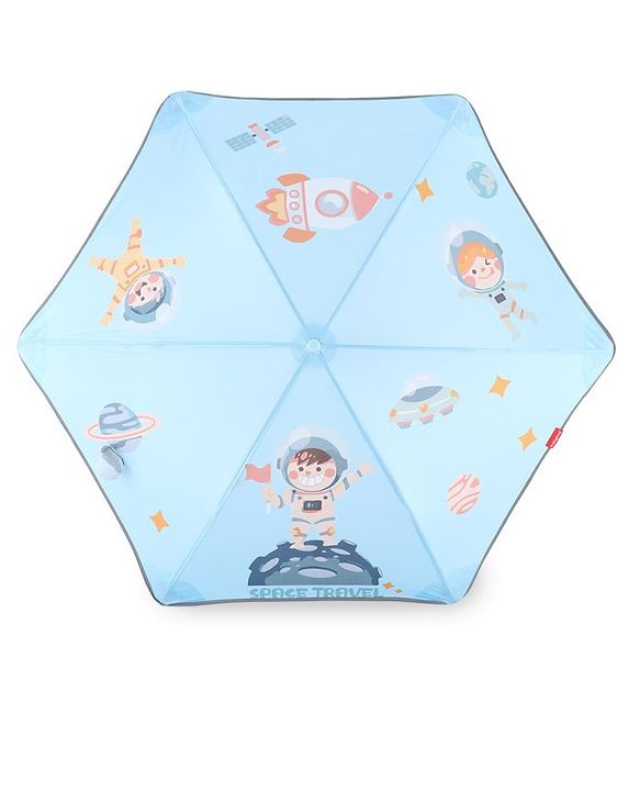 Babyhug Umbrella With Space Themed Print  - Blue