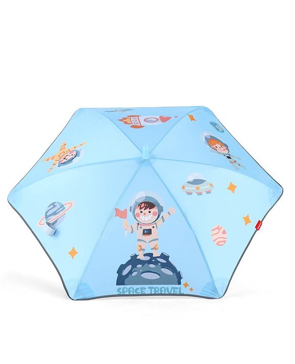 Babyhug Umbrella With Space Themed Print  - Blue
