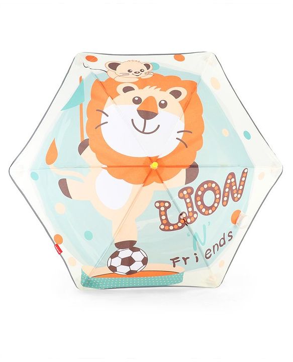 Babyhug  Umbrella With Lion Print - Multicolor