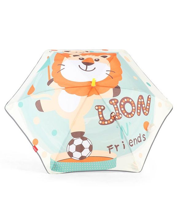 Babyhug  Umbrella With Lion Print - Multicolor