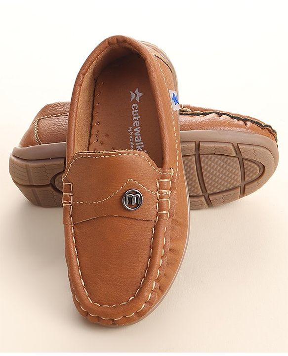 Cute Walk By Babyhug Slip On Formal Shoes -Brown