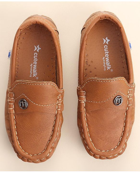 Cute Walk By Babyhug Slip On Formal Shoes -Brown