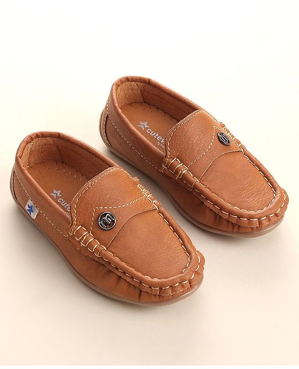 Cute Walk By Babyhug Slip On Formal Shoes -Brown