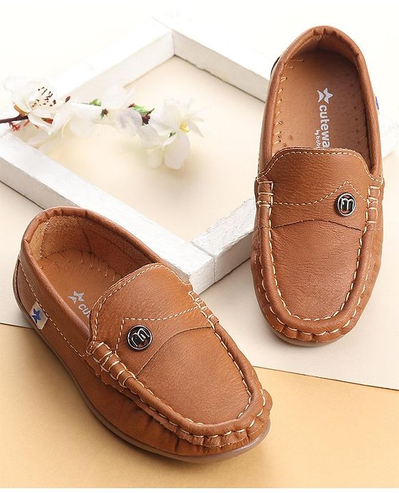 Cute Walk By Babyhug Slip On Formal Shoes -Brown