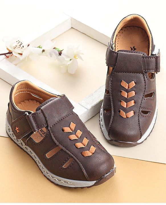 Cute Walk by Babyhug Slip On Formal & Party Wear Shoes with Velcro Closure - Coffee Brown