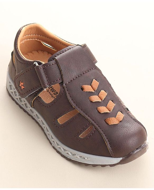 Cute Walk by Babyhug Slip On Formal & Party Wear Shoes with Velcro Closure - Coffee Brown