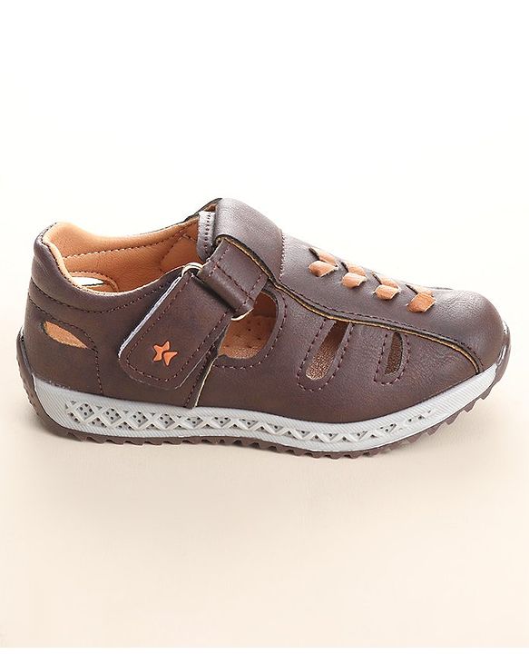 Cute Walk by Babyhug Slip On Formal & Party Wear Shoes with Velcro Closure - Coffee Brown