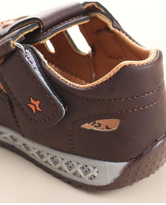 Cute Walk by Babyhug Slip On Formal & Party Wear Shoes with Velcro Closure - Coffee Brown