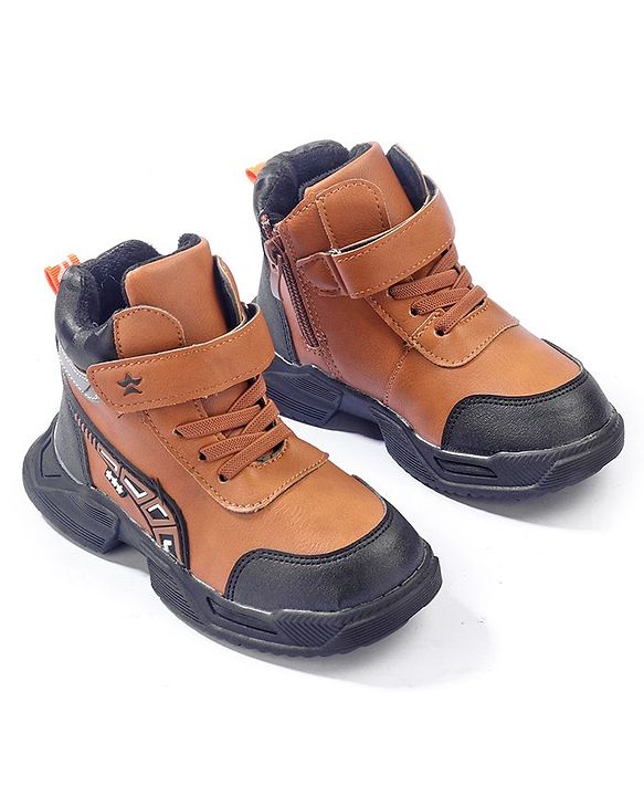 Cute Walk by Babyhug Velcro Closure Winter Boots - Brown