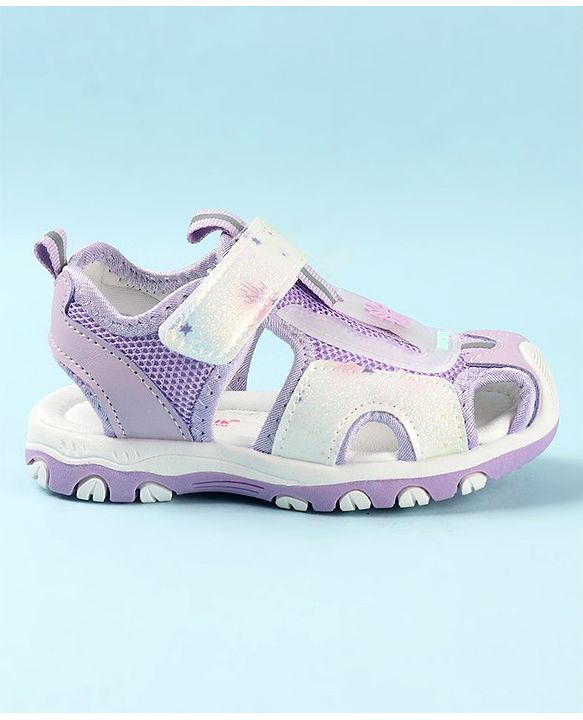 Cute Walk by Babyhug Sandals Velcro Closure with Butterfly Applique - Purple