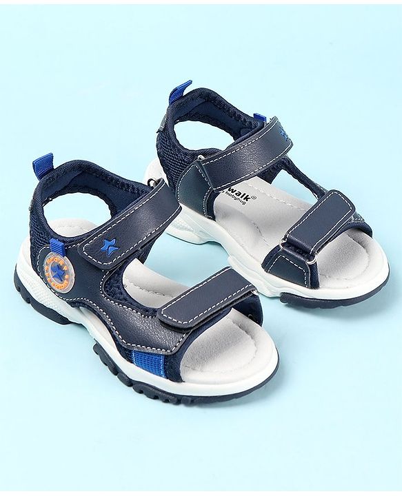 Cute Walk by Babyhug Double Velcro Closure Sandals - Blue