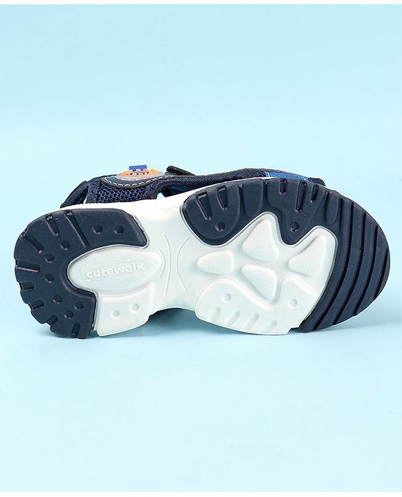 Cute Walk by Babyhug Double Velcro Closure Sandals - Blue