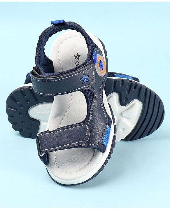 Cute Walk by Babyhug Double Velcro Closure Sandals - Blue