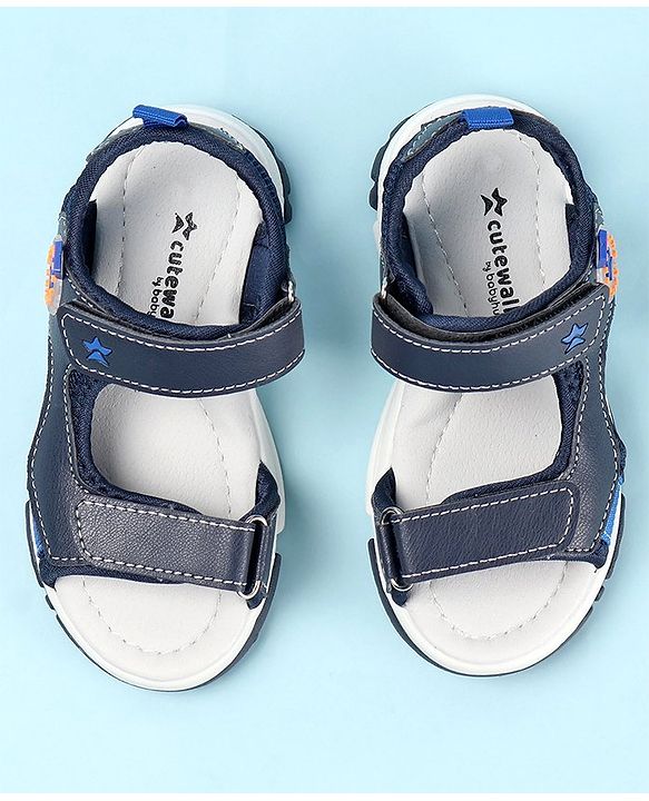Cute Walk by Babyhug Double Velcro Closure Sandals - Blue
