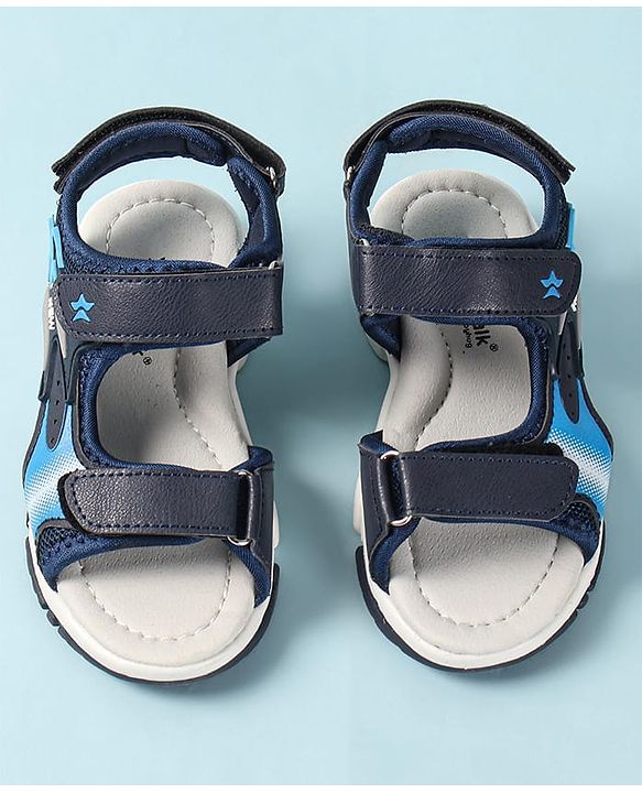 Cute Walk by Babyhug Slip On Sandals Velcro Closure with Star Applique - Blue