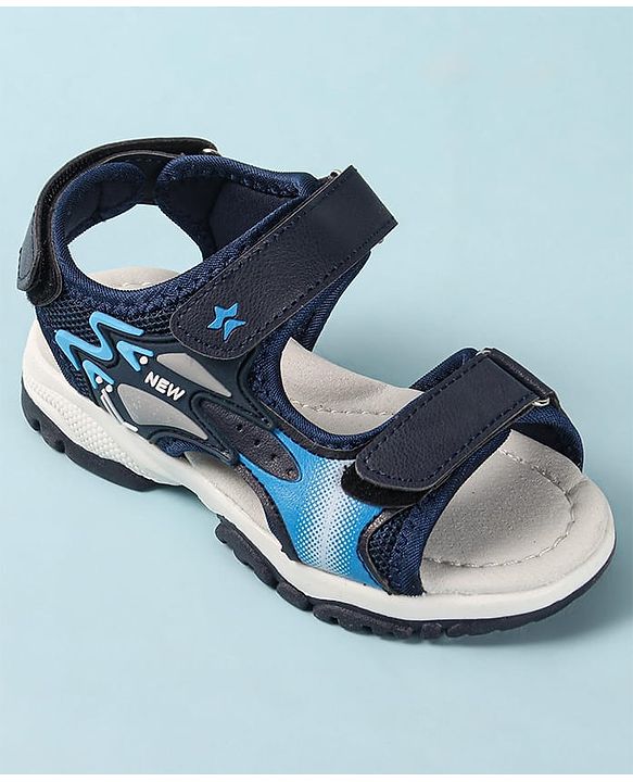 Cute Walk by Babyhug Slip On Sandals Velcro Closure with Star Applique - Blue