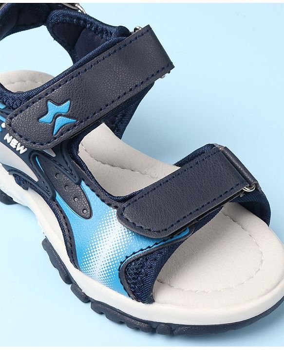 Cute Walk by Babyhug Slip On Sandals Velcro Closure with Star Applique - Blue
