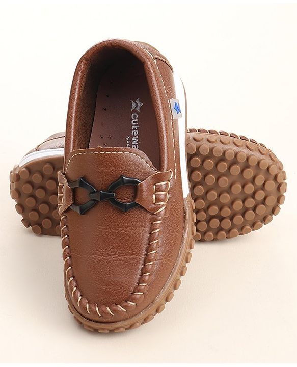 Cute Walk by Babyhug Slip On Loafers with Bow Detailing - Brown