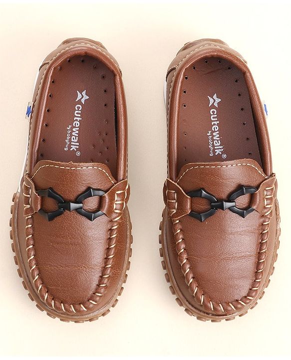 Cute Walk by Babyhug Slip On Loafers with Bow Detailing - Brown