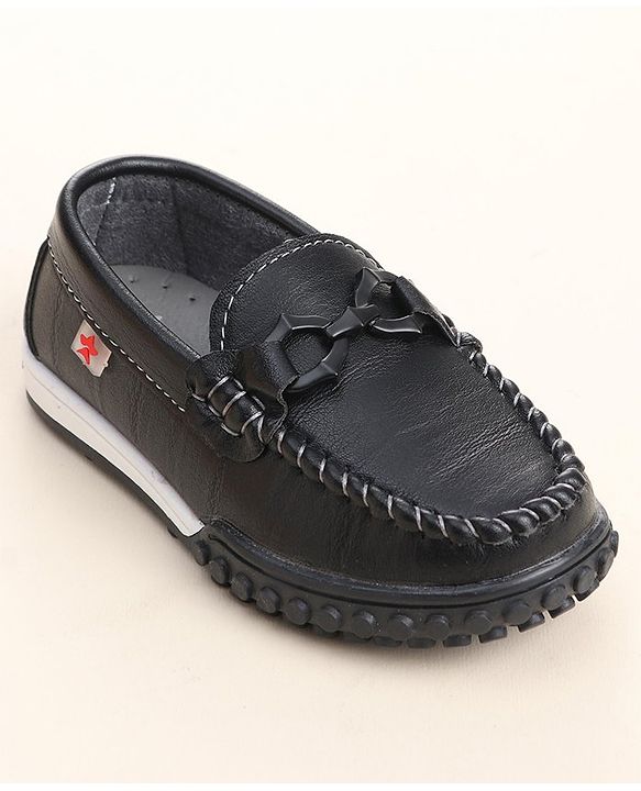Cute Walk by Babyhug Slip On Loafers with Bow Detailing - Black