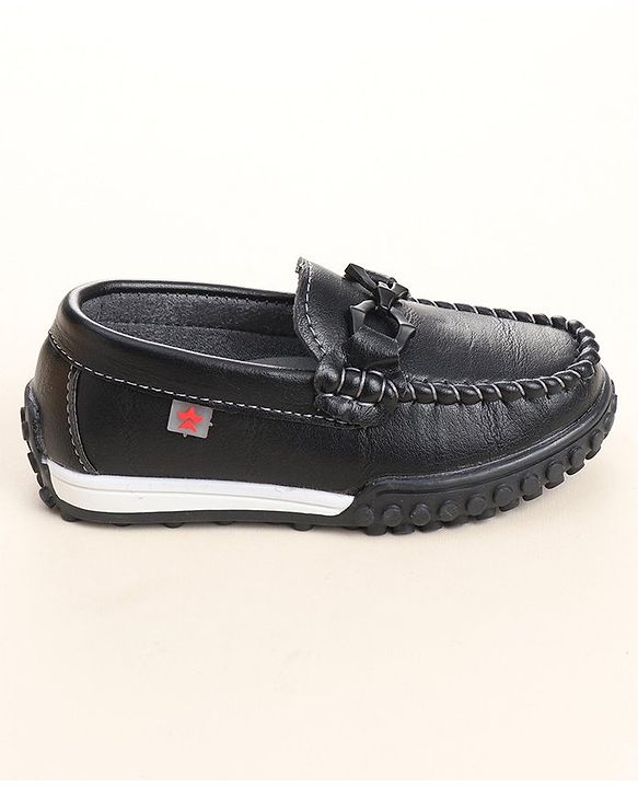 Cute Walk by Babyhug Slip On Loafers with Bow Detailing - Black