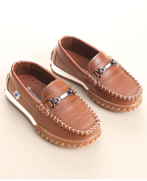 Cute Walk by Babyhug Slip On Formal & Party Wear Shoes with Metal Applique - Brown