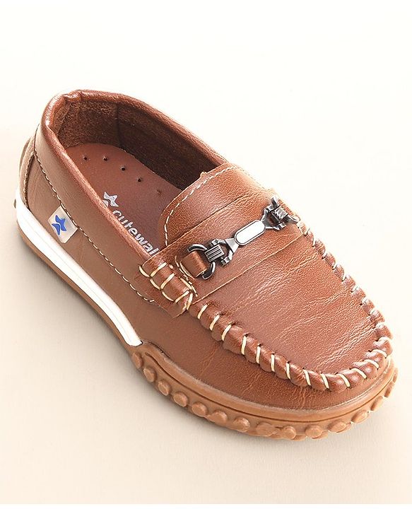 Cute Walk by Babyhug Slip On Formal & Party Wear Shoes with Metal Applique - Brown