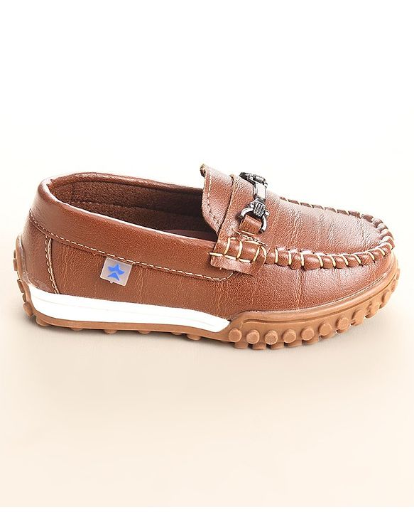 Cute Walk by Babyhug Slip On Formal & Party Wear Shoes with Metal Applique - Brown