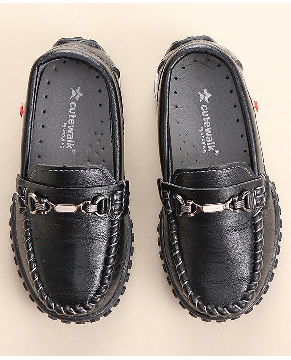 Cute Walk by Babyhug Slip On Formal & Party Wear Shoes with Metal Applique - Brown