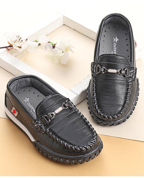 Cute Walk by Babyhug Slip On Formal & Party Wear Shoes with Metal Applique - Brown