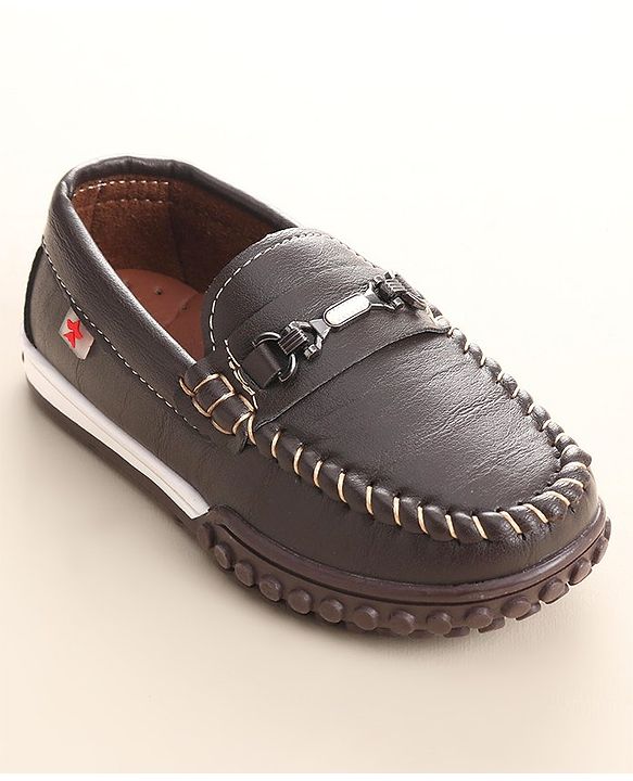 Cute Walk by Babyhug Slip On Formal & Party Wear Shoes with Metal Applique - Brown