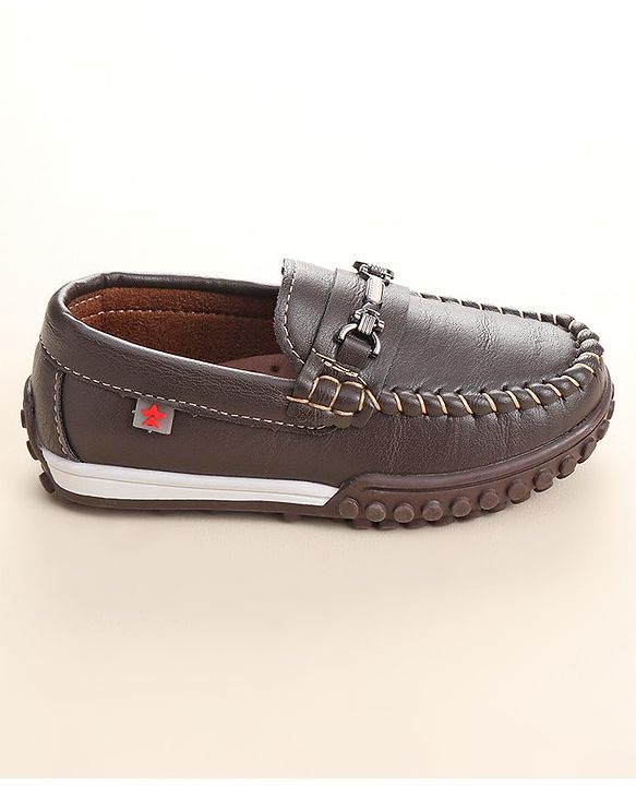 Cute Walk by Babyhug Slip On Formal & Party Wear Shoes with Metal Applique - Brown