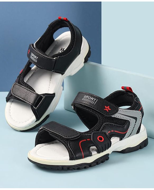 Cute Walk by Babyhug Slip On Sandals with Velcro Closure - Black