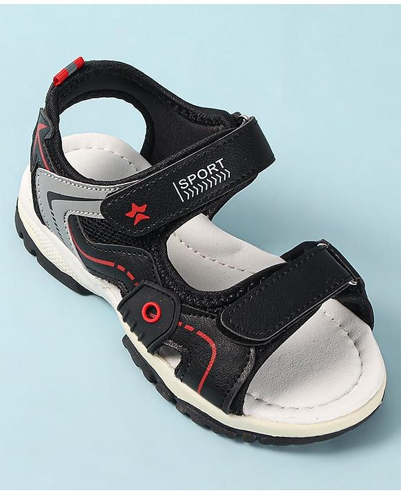 Cute Walk by Babyhug Slip On Sandals with Velcro Closure - Black