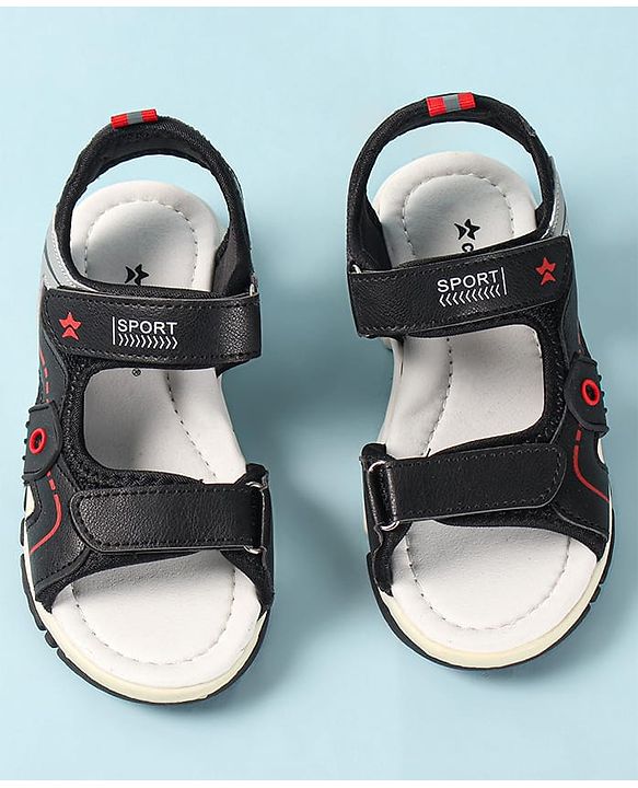 Cute Walk by Babyhug Slip On Sandals with Velcro Closure - Black
