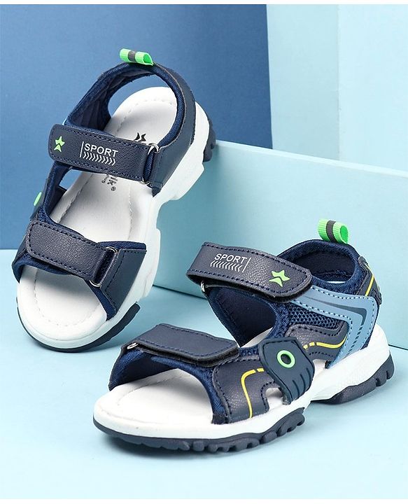 Cute Walk by Babyhug Slip On Sandals with Velcro Closure - Blue